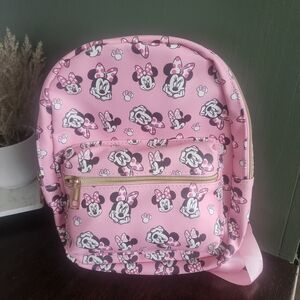 Pink Leather mini Minnie Mouse Backpack
